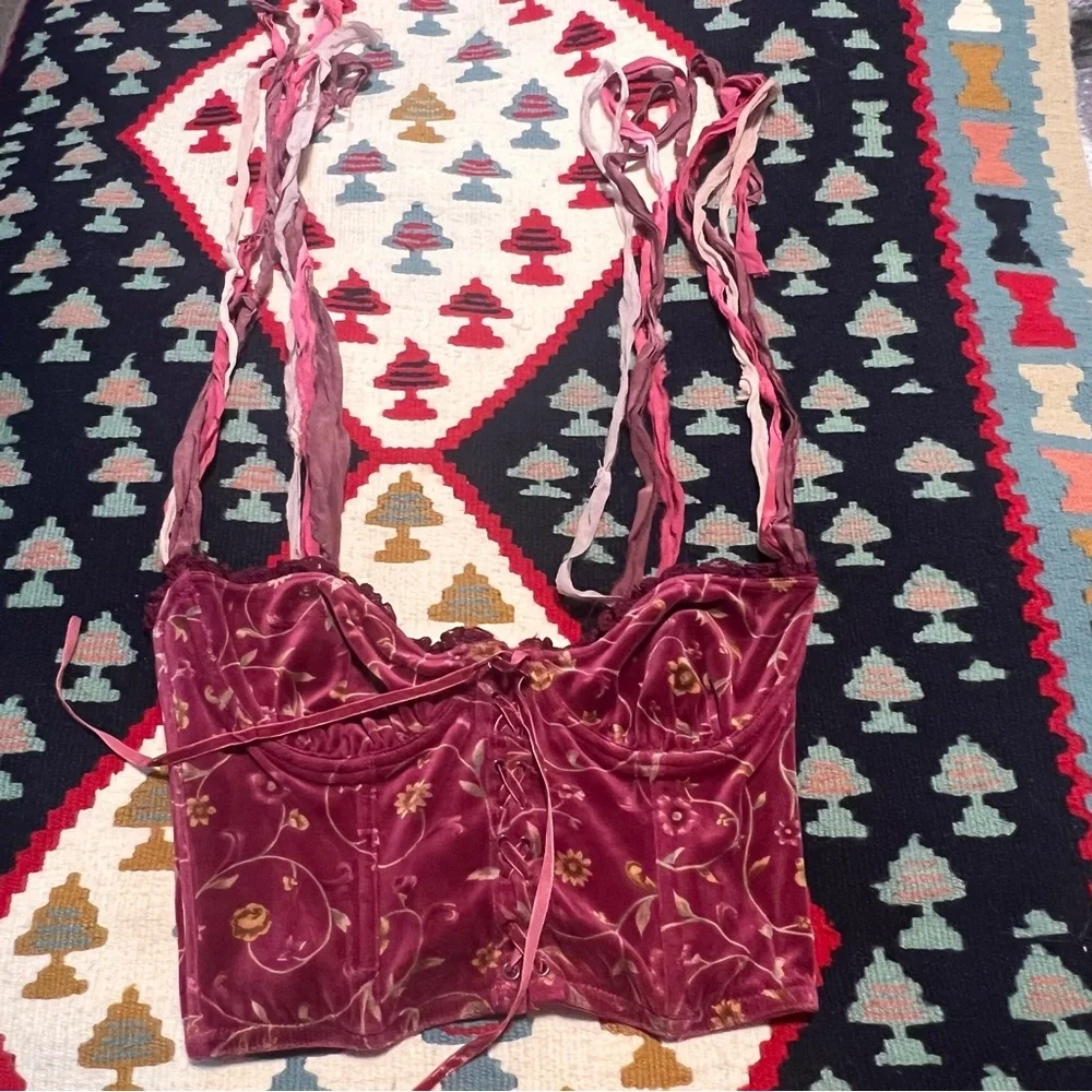 Vintage Victoria’s Secret Country Velvet Bustier Corset Top